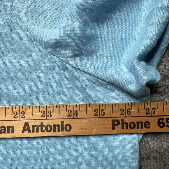 J. Jill Love Linen Tunic Blouse 2X Blue Knit Linen 3/4 Sleeve Layered Lagenlook - Picture 6 of 8